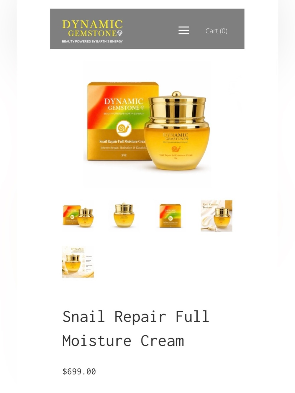 Dynamic Gemstone Snail Repair Full Moisture Cream